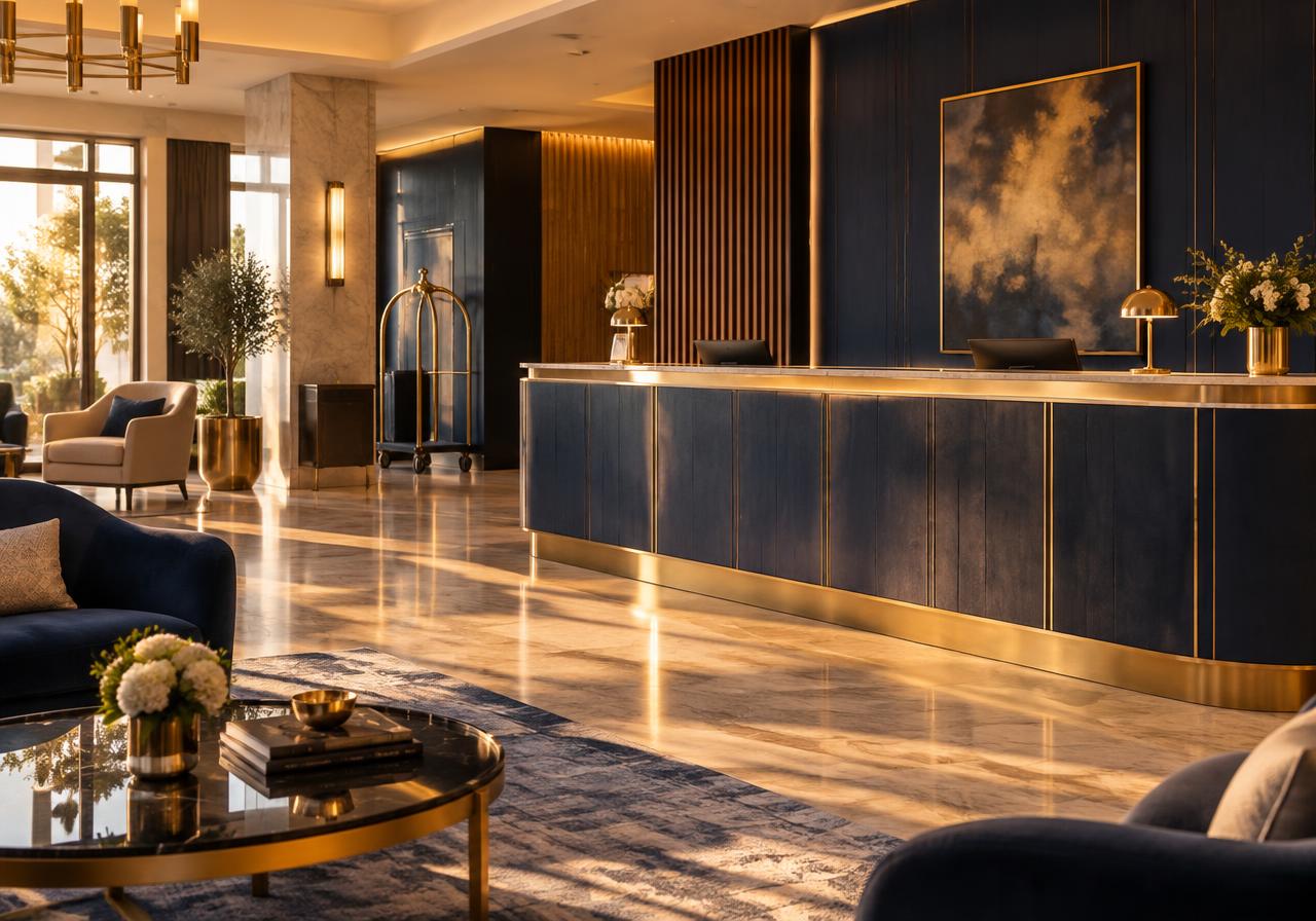 Hotel lobby front desk